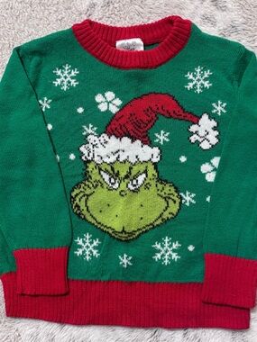 Green Grinch Holiday Sweater for Kids - Festive Knit Top